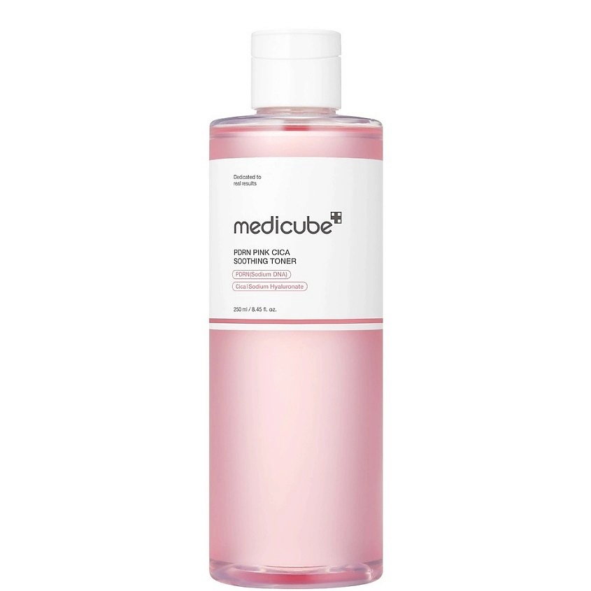 Изображение товара MEDICUBE Успокаивающий тонер с ПДРН и комплексом пептидов PINK CICA, 250 мл Изображение товара MEDICUBE Успокаивающий тонер с ПДРН и комплексом пептидов PINK CICA, 250 мл
