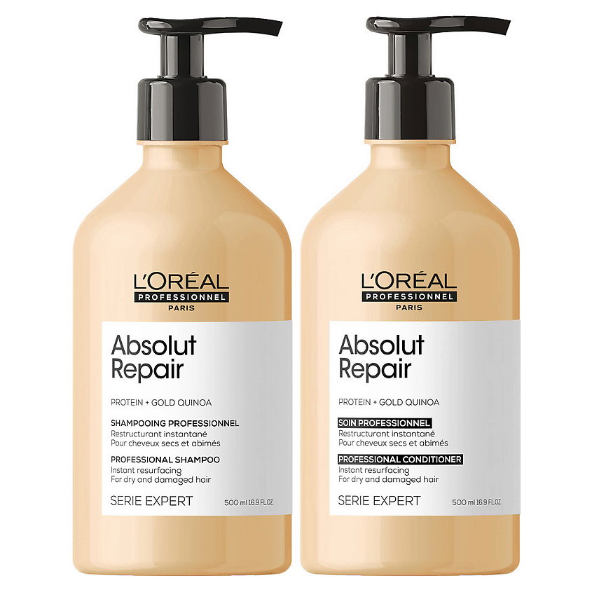 Изображение товара L'OREAL PROFESSIONNEL Набор средств для восстановления волос L'Oreal Professionnel Absolut Repair, 500 мл + 500 мл Изображение товара L'OREAL PROFESSIONNEL Набор средств для восстановления волос L'Oreal Professionnel Absolut Repair, 500 мл + 500 мл