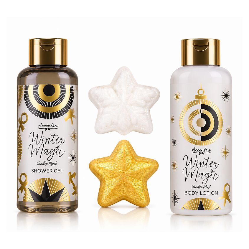 Изображение товара ACCENTRA Набор для тела Winter Magic, 100 мл + 100 мл + 25 г + 15 г
