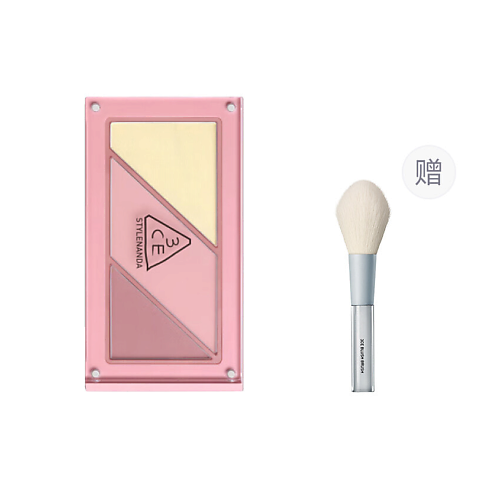 Набор средств для лица 3CE Набор: Румяна Layer-it-all Blush Palette + Кисть для румян Blush Brush
