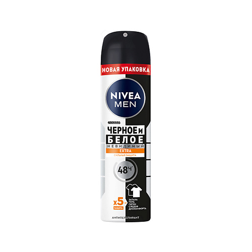Дезодорант-спрей NIVEA Део-спрей MEN ЧЕРНОЕ И БЕЛОЕ Невидимый Extra (антиперспирант)
