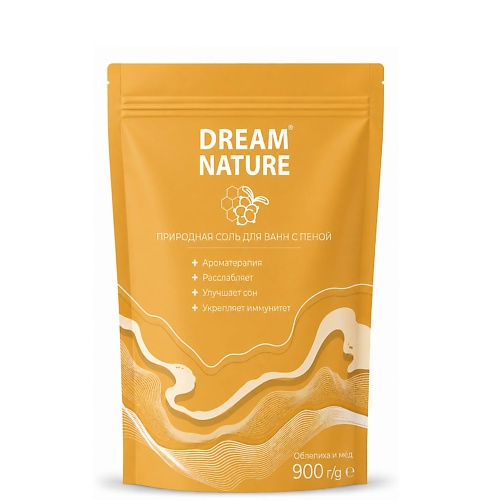 Соль для ванны DREAM NATURE Соль для ванны морская с пеной, с ароматом облепихи и меда