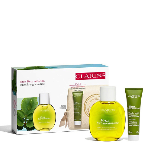 Набор средств для ухода за телом CLARINS Набор средств для ухода за телом Набор (Вода Eau extraordineire+Молочко для душа+косметичка)