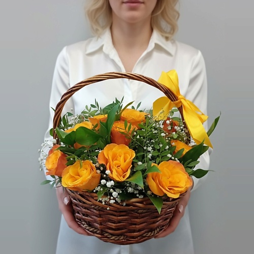 Букет живых цветов ВОРНИКОВ - БУКЕТЫ Корзина с цветами Ясное утро