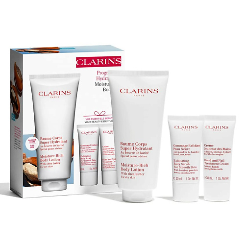 Набор средств для ухода за телом CLARINS Набор средств для ухода за телом Набор (Лосьон для тела+Скраб для тела+Крем для рук)