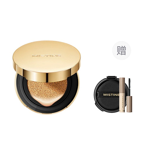 Набор средств для лица MISTINE Набор Gold Perfect Cover Cushion: Кушон + рефилл + мини-тушь