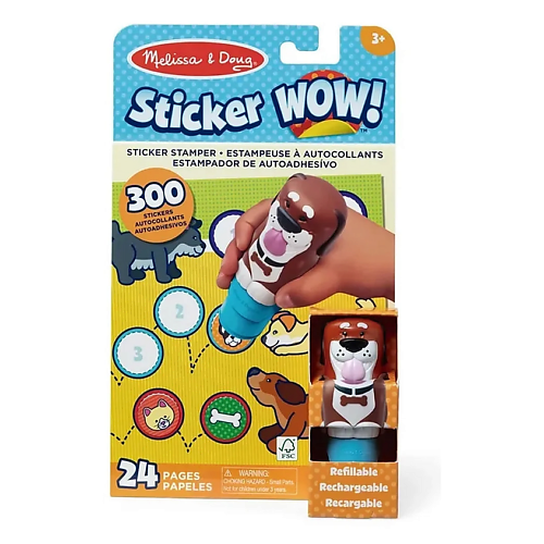 Набор наклеек MELISSA & DOUG Набор наклеек с ручкой-штампиком Sticker WOW! Собака Cocoa