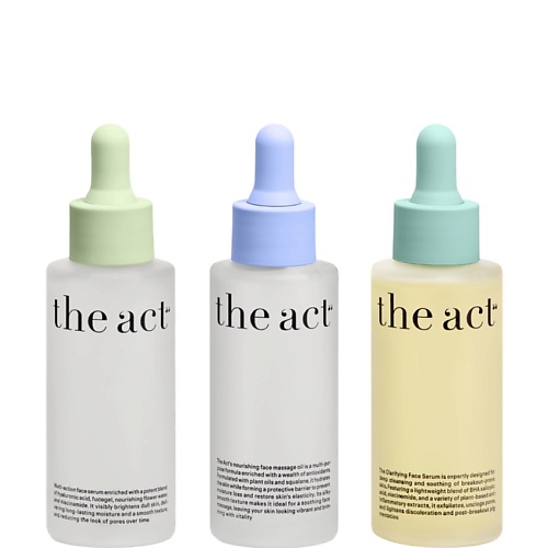Сыворотка для лица THE ACT Набор сывороток увлажнение + очищение + масло для лица