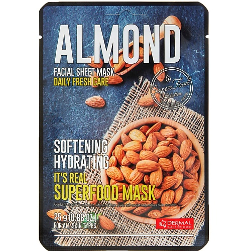 Маска для лица DERMAL Superfood Маска для лица с миндалем