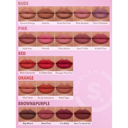 Помада для губ SHEGLAM Помада для губ DYNAMATTE BOOM LONG-LASTING MATTE LIPSTICK-BOLD TYPE
