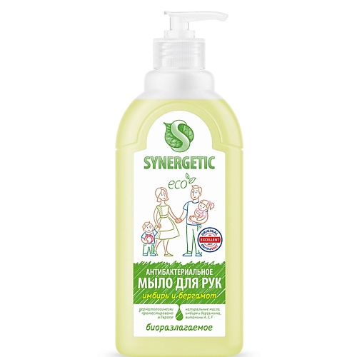 Мыло жидкое SYNERGETIC Увлажняющее жидкое мыло Имбирь и бергамот