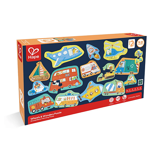 Игрушка HAPE Пазл Колёса и чудеса