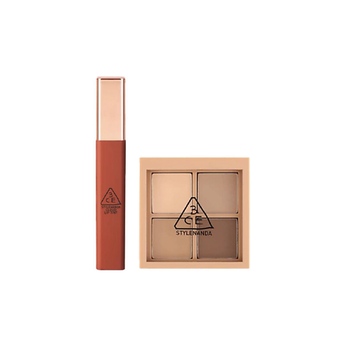 Набор средств для губ 3CE Набор: Палетка теней Mini Multi Eye Color Palette + Тинт для губ Cloud Lip Tint