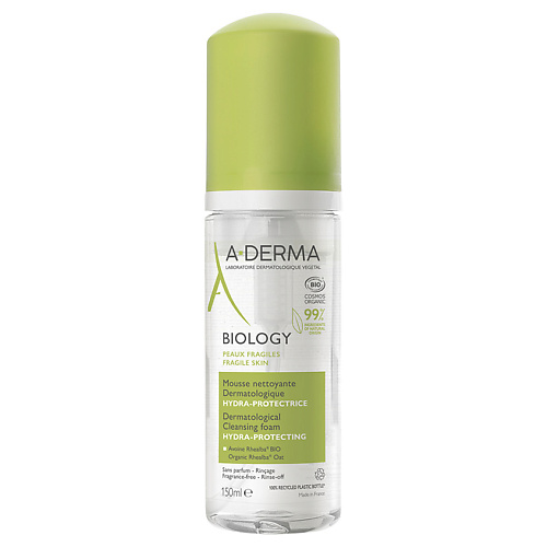 Пенка для снятия макияжа A-DERMA Очищающая пенка для хрупкой кожи Biology Cleansing Foam