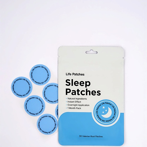 Патчи для тела LIFE PATCHES Патчи для сна с мелатонином и магнием, трансдермальный пластырь для засыпания, 30 шт.