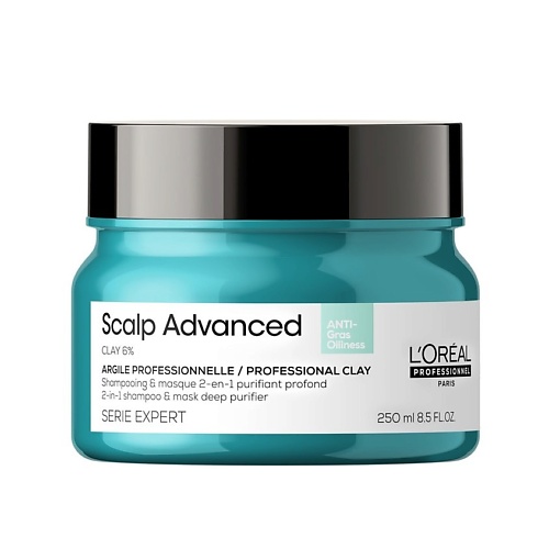 Шампунь для волос L'OREAL PROFESSIONNEL Шампунь для волос ANTI-OILINESS 2-IN-1 DEEP PURIFIER CLAY