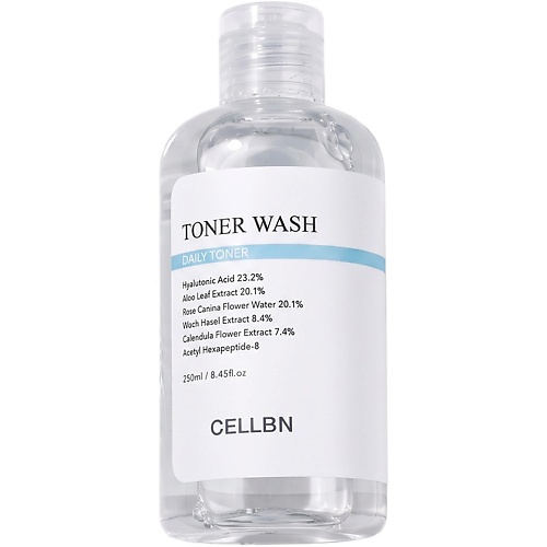Тонер для лица CELLBN TONER WASH Средство для умывания и тонизирования увлажняющее, 250мл