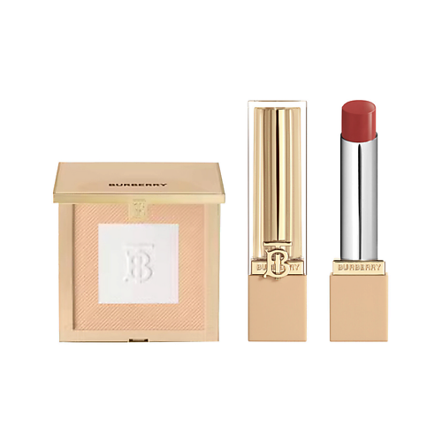 Набор средств для макияжа BURBERRY Набор: Пудра Beyond Wear Setting and Refining Powder + Помада Brit Shine Lipstick