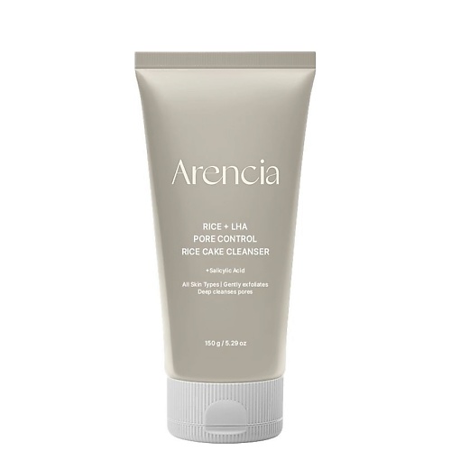 Пенка для умывания ARENCIA Пенка против черных точек с кислотами  Rice + LHA Pore Control Rice Cake Cleanser