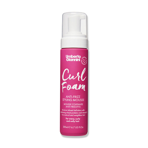 Мусс для волос UMBERTO GIANNINI Мусс для волос CURL FOAM ANTI-FRIZZ STYLING MOUSSE 200ML