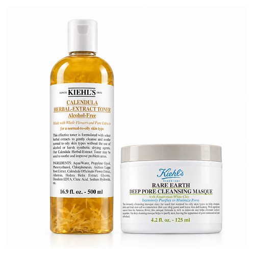 KIEHL'S Набор для очищения лица Rare Earth & Calendula
