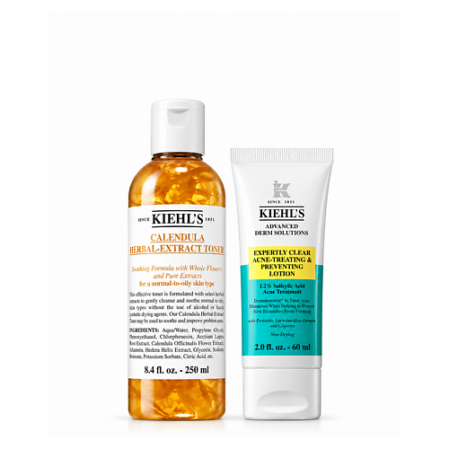 KIEHL'S Набор для ухода за лицом Calendula Duo Set: тоник + лосьон