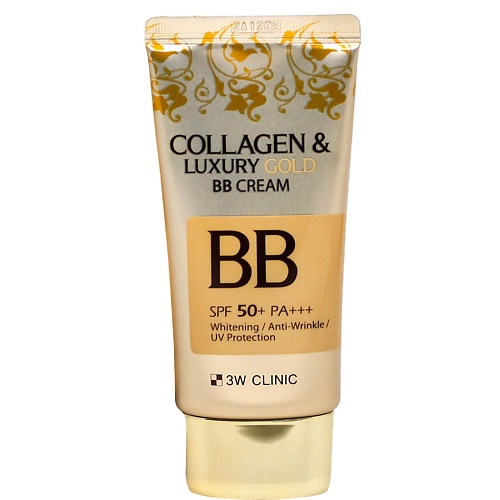 BB крем для лица 3W CLINIC ВВ-крем с коллагеном и золотом, COLLAGEN & LUXURY GOLD BB CREAM