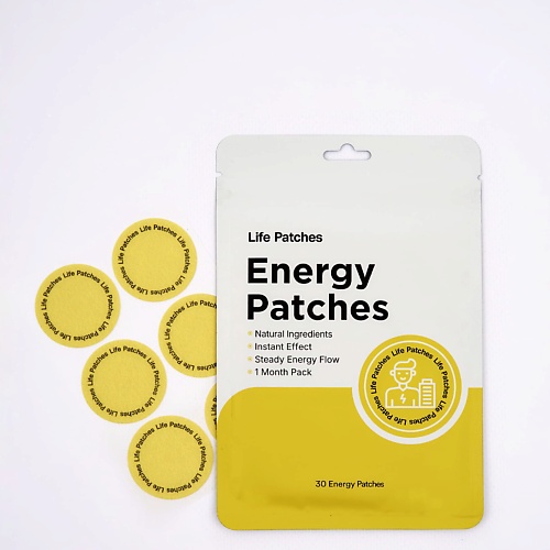 Патчи для тела LIFE PATCHES Трансдермальные патчи для энергии и бодрости, витаминный пластырь от усталости, 30 шт.