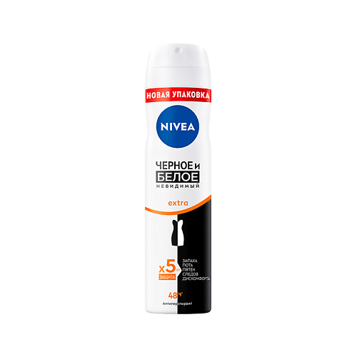 Дезодорант-спрей NIVEA Део-спрей жен. ЧЕРНОЕ И БЕЛОЕ Невидимый сильная защита (антиперспирант)