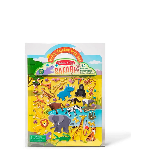 Набор наклеек MELISSA & DOUG Набор многоразовых объемных наклеек Сафари Puffy Sticker Play Set Safari