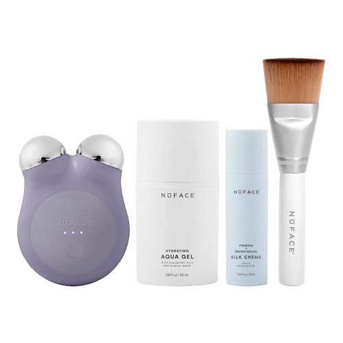 Прибор для ухода за лицом NUFACE Набор (Аппарат для лица мини+Аква-гель+Крем для лица+Кисть+Сменные насадки)