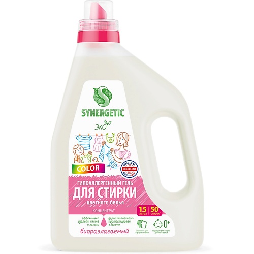 Гель для стирки SYNERGETIC Гель для стирки цветного белья Color концентрат