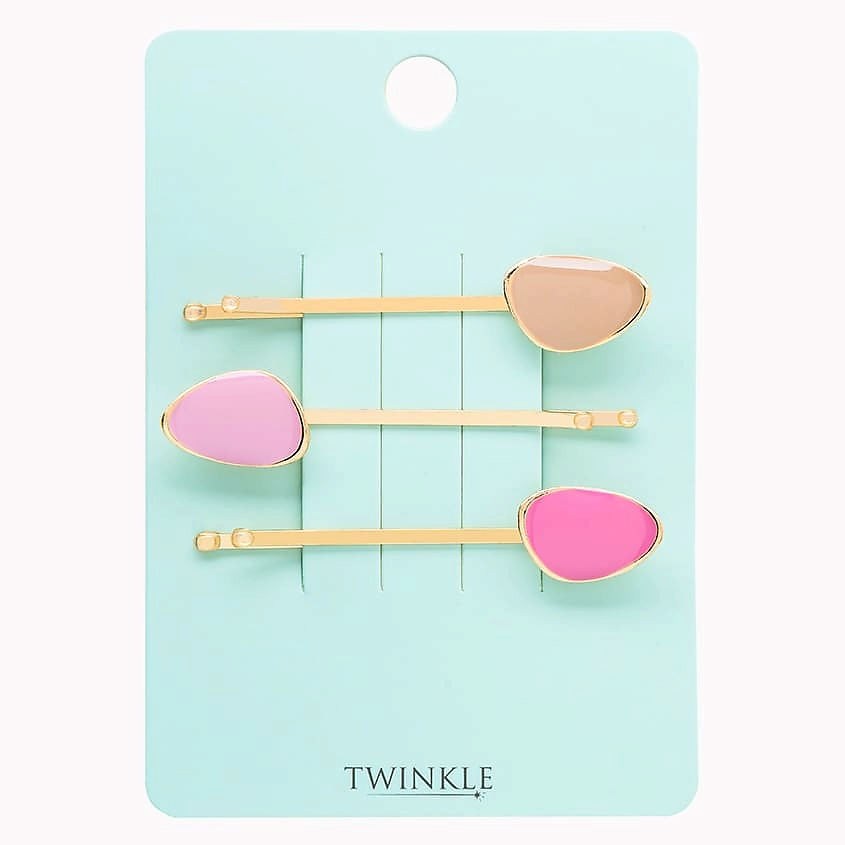 Изображение товара TWINKLE Заколки-невидимки GEOMETRIC PINK, 3 шт. для волос