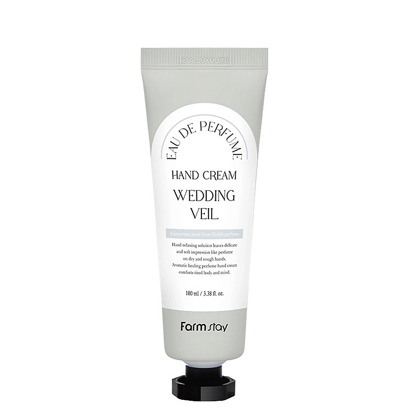 Изображение товара FARMSTAY Парфюмированный крем для рук с пудровым ароматом Eau De Perfume Hand Cream Wedding Veil, 100 мл Изображение товара FARMSTAY Парфюмированный крем для рук с пудровым ароматом Eau De Perfume Hand Cream Wedding Veil, 100 мл