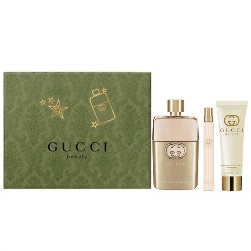 Изображение товара GUCCI Набор Guilty Pour Femme: Парфюмерная вода + Дорожный флакон + Лосьон, 90 мл + 10 мл + 50 мл Изображение товара GUCCI Набор Guilty Pour Femme: Парфюмерная вода + Дорожный флакон + Лосьон, 90 мл + 10 мл + 50 мл