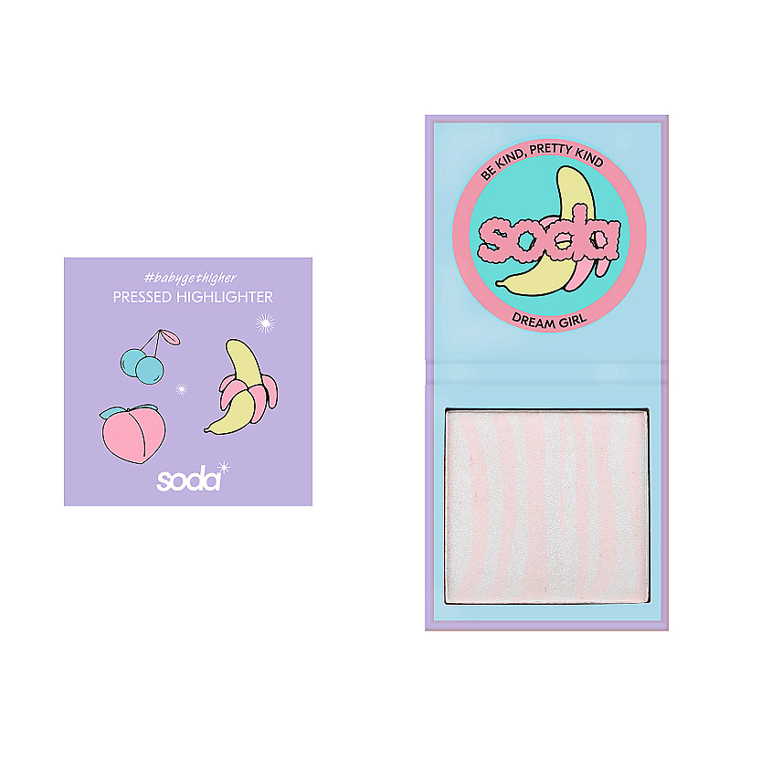 Изображение товара SODA прессованный хайлайтер #babygethigher № 002 яркое сияние компактная текстура Изображение товара SODA прессованный хайлайтер #babygethigher № 002 яркое сияние компактная текстура
