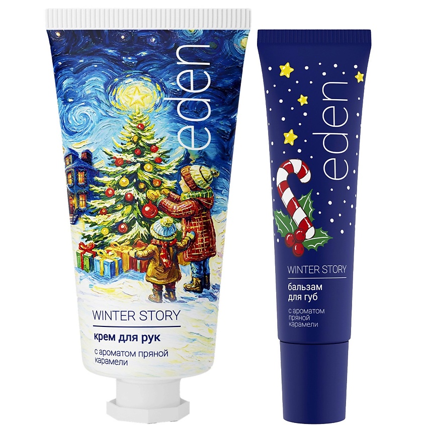 Изображение товара EDEN Подарочный набор: Крем для рук + Бальзам для губ Winter story INDIGO, 1 шт.