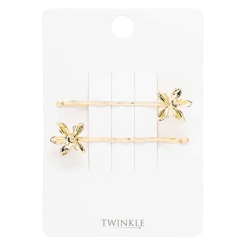 Изображение товара TWINKLE заколки-невидимки для волос GOLDEN FLOWERS, 2 шт - стильный и практичный аксессуар Изображение товара TWINKLE заколки-невидимки для волос GOLDEN FLOWERS, 2 шт - стильный и практичный аксессуар