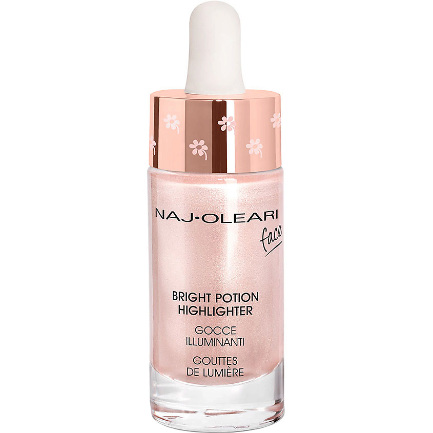 Изображение товара Жидкий хайлайтер NAJ OLEARI BRIGHT POTION Quarzo Rosa 17 мл - сияющий эффект для лица