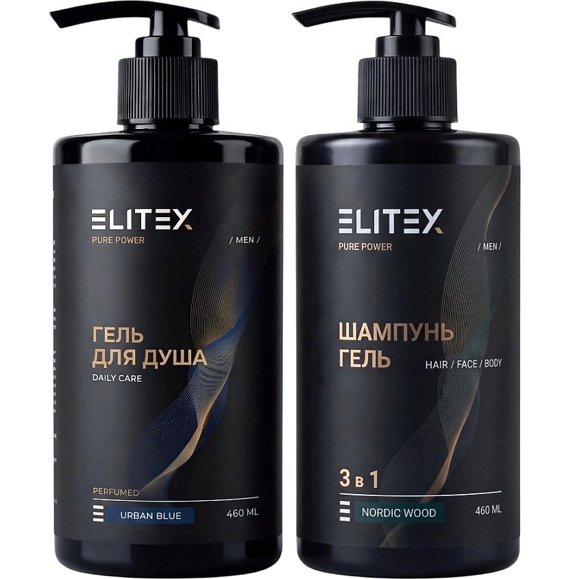 Изображение товара ELITEX/ ЭЛИТЕКС Набор гель шампунь для душа мужской парфюмированный, 960 мл
