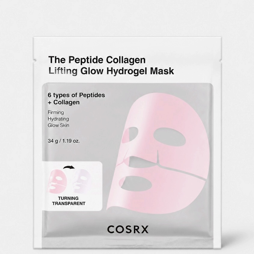 Изображение товара COSRX The Peptide Collagen Glow Hydrogel Mask, 1 шт., 34 г. Изображение товара COSRX The Peptide Collagen Glow Hydrogel Mask, 1 шт., 34 г.