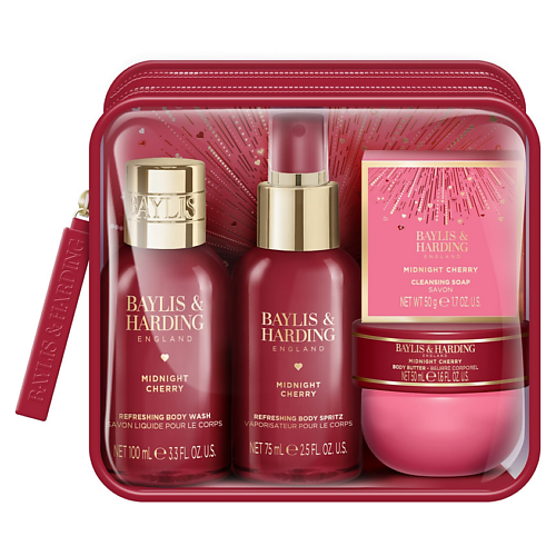 Набор средств для ухода за телом BAYLIS&HARDING BAYLIS & HARDING Подарочный набор Midnight Cherry Luxury Travel Wash Bag