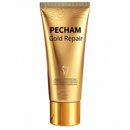 PECHAM Зубная паста отбеливающая Gold Repair, от налета и кариеса, восстанавливающая 90