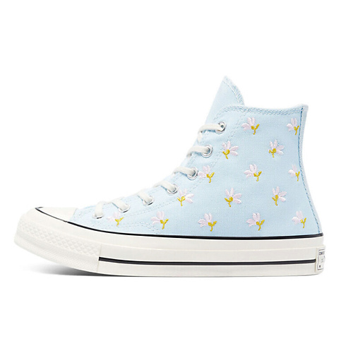 Кроссовки CONVERSE Кроссовки Chuck 70 Womens High Embroidered Floral Print Chambray Blue Womens