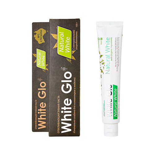 WHITE GLO Паста зубная NATURAL WHITE отбеливающая с натуральными ингредиентами 100
