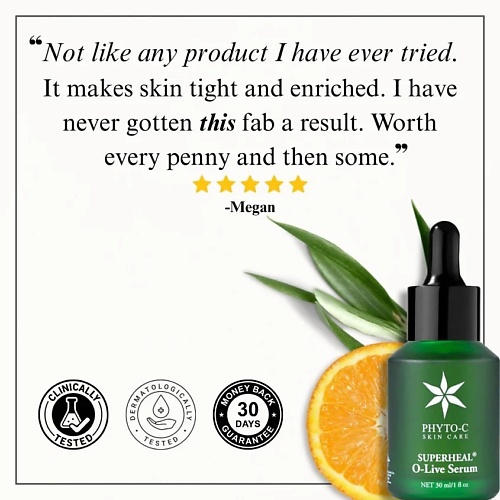 Сыворотка для лица PHYTO-C Сыворотка для лица PHYTO-C Сыворотка для лица SuperHeal O-Live Serum