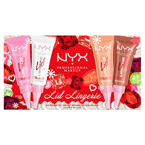 Тени для век NYX Professional Makeup NYX PROFESSIONAL MAKEUP Набор жидких теней для век XMAS Lid Lingerie Kit