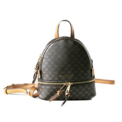 WANDERLUST Рюкзак Wanderlust Saffiano small коричневый с принтом