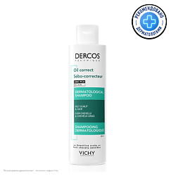 Регулирующий шампунь-уход для жирной кожи головы Dercos Technique Oil Control