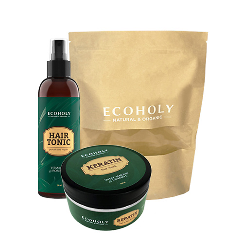 ECOHOLY Набор для ухода за волосами Тоник и маска Hair Tonic + Keratin Hair Mask набор для ухода за волосами urban nature instant восстанавливающий 550 г